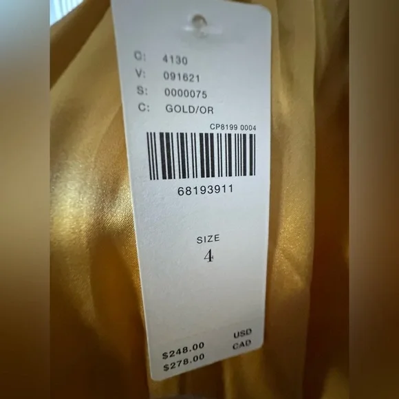 🎸ANTHROPOLOGIE🎸🔥NWT🔥Silk Colorblocked Maxi Dress in Gold— Size 4